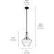 Everly 1 Light 11 inch Olde Bronze Pendant Ceiling Light in Clear Seeded