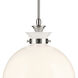 Laria 1 Light Polished Nickel Pendant Ceiling Light in Opal