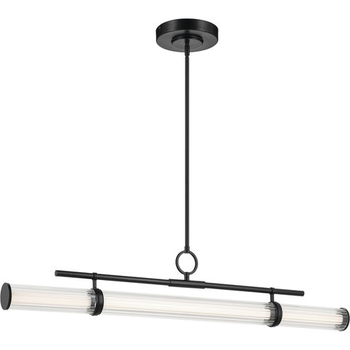 Riven Linear Chandelier Ceiling Light in Black