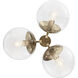 Silvarious 3 Light Champagne Bronze Chandelier/Semi Flush Ceiling Light