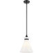 Laria 1 Light Black Pendant Ceiling Light in Opal