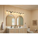 Erma 4 Light 32.5 inch Black Bath Vanity Light Wall Light, 4 Arm