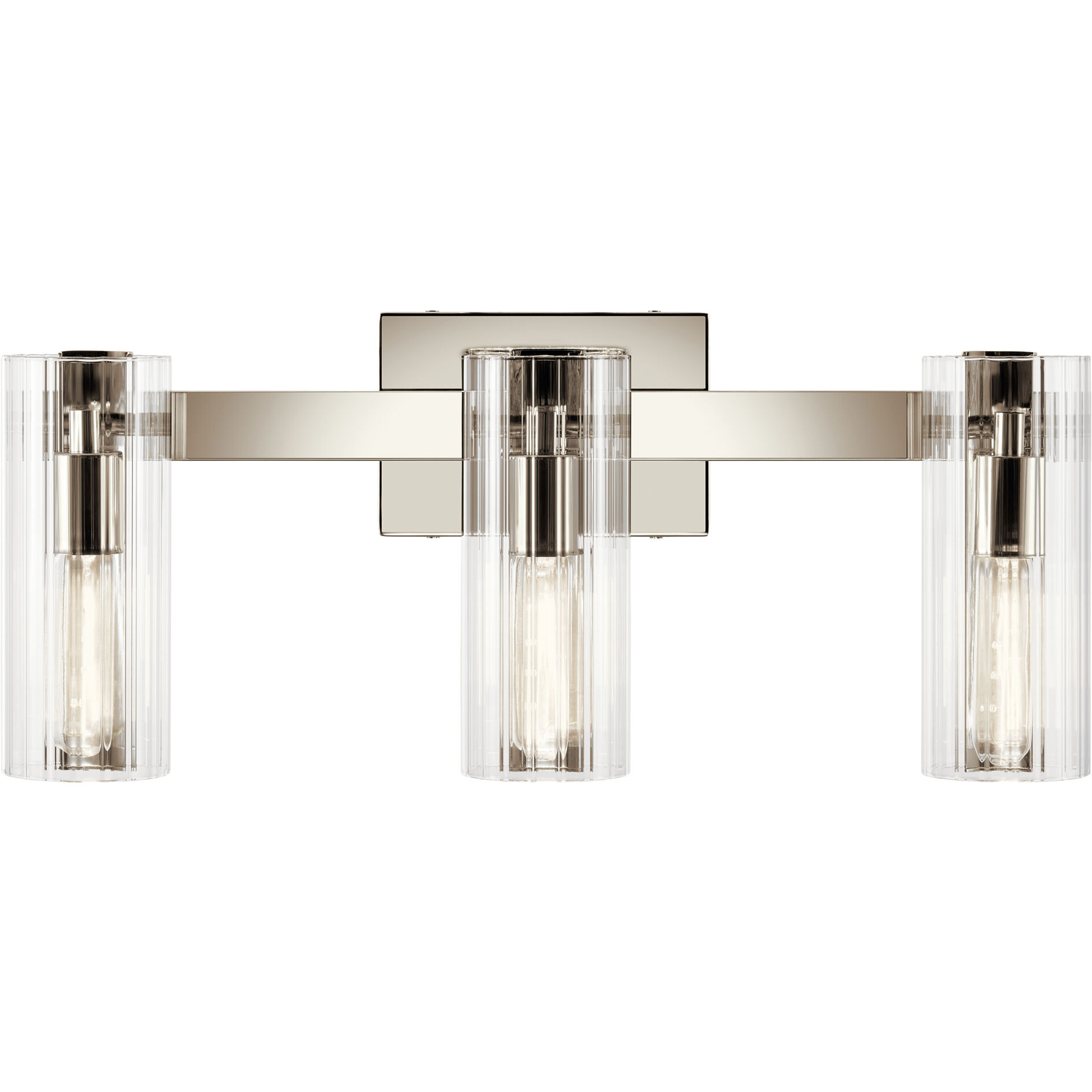 Jemsa 3 Light 22.75 inch Polished Nickel Bath Bracket Wall Light, 3 Arm
