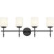 Ali 4 Light 32.5 inch Black Bath Vanity Light Wall Light