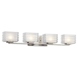 Bazely 4 Light 33 inch Brushed Nickel Wall Mt Bath 4 Arm Wall Light