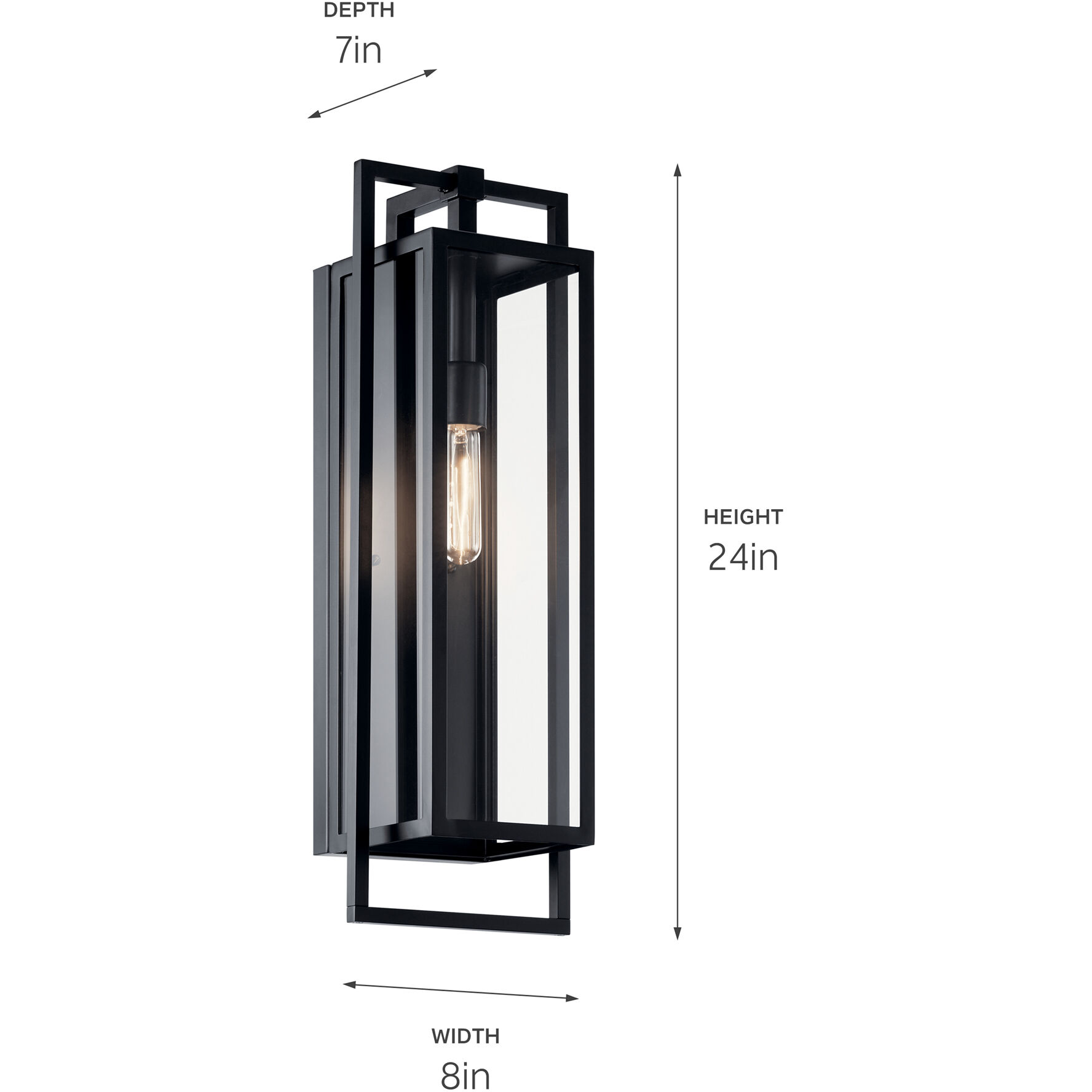 Goson 1 Light 24 inch Black Outdoor Wall Sconce, Large