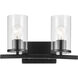 Crosby 2 Light 15.25 inch Black Bath Light Wall Light