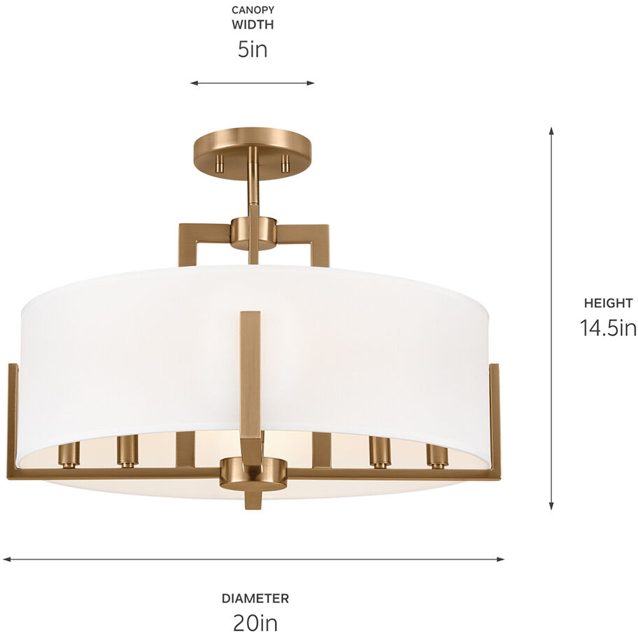 Kichler 52592CPZ Malen LED 20 inch Champagne Bronze Semi Flush