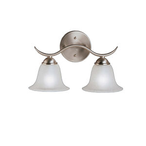 Dover 2 Light 14 inch Brushed Nickel Wall Mt Bath 2 Arm Wall Light