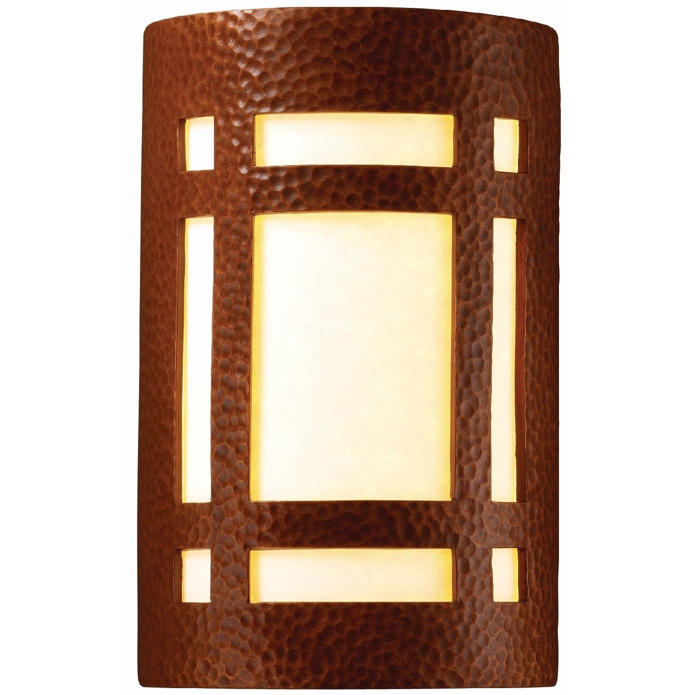 Ambiance LED 5.75 inch Hammered Copper and White ADA Wall Sconce Wall Light
