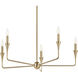 Alvaro 5 Light Champagne Bronze Chandelier Ceiling Light, 1 Tier Small