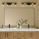 Crosby 4 Light 31.25 inch Black Bath Light Wall Light