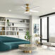 Brahm 56 inch Natural Brass with Walnut Blades Ceiling Fan