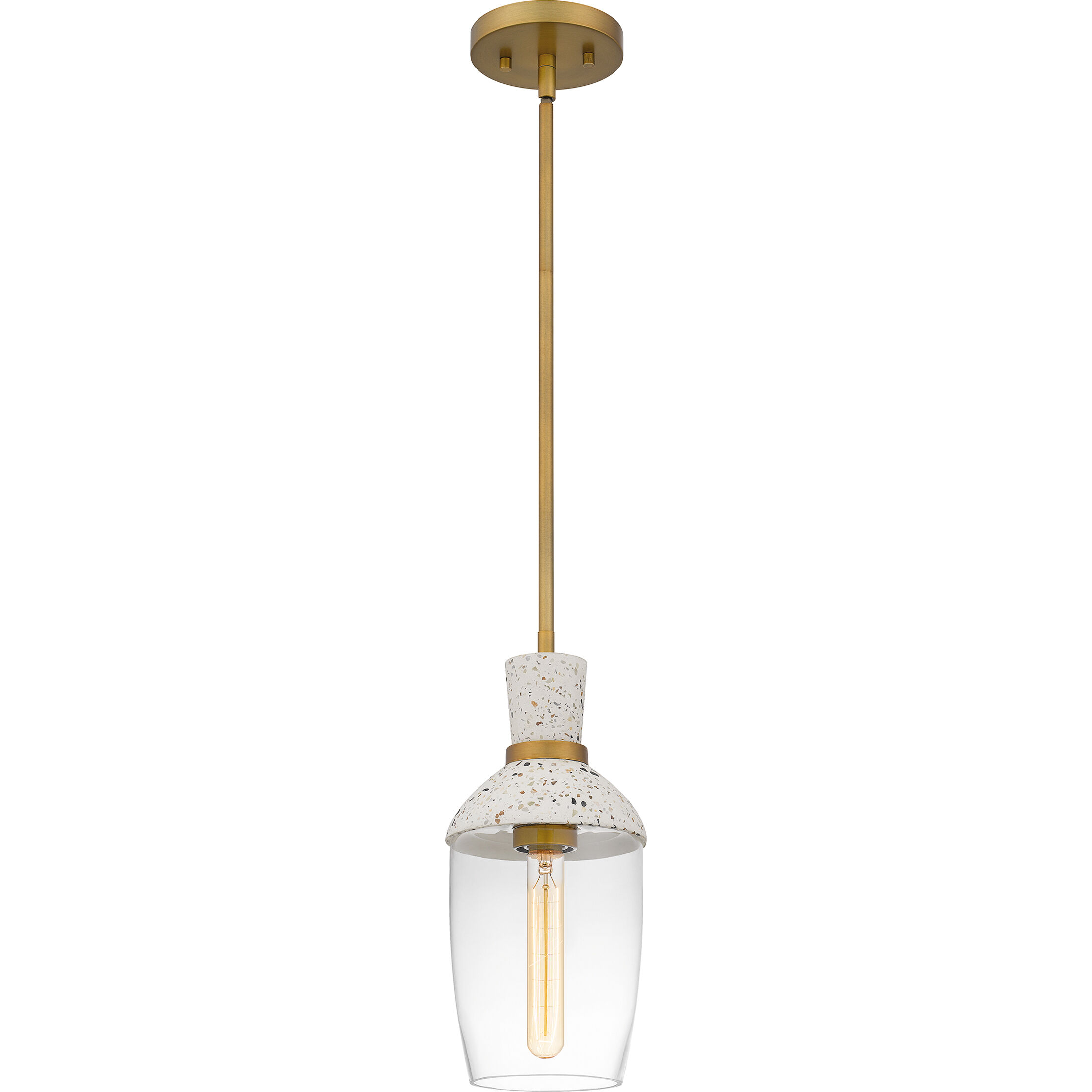 Springsteen 1 Light 6.25 inch Aged Brass Mini Pendant Ceiling Light