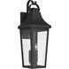 Cleary 3 Light 30 inch Textured Black Outdoor Wall Light