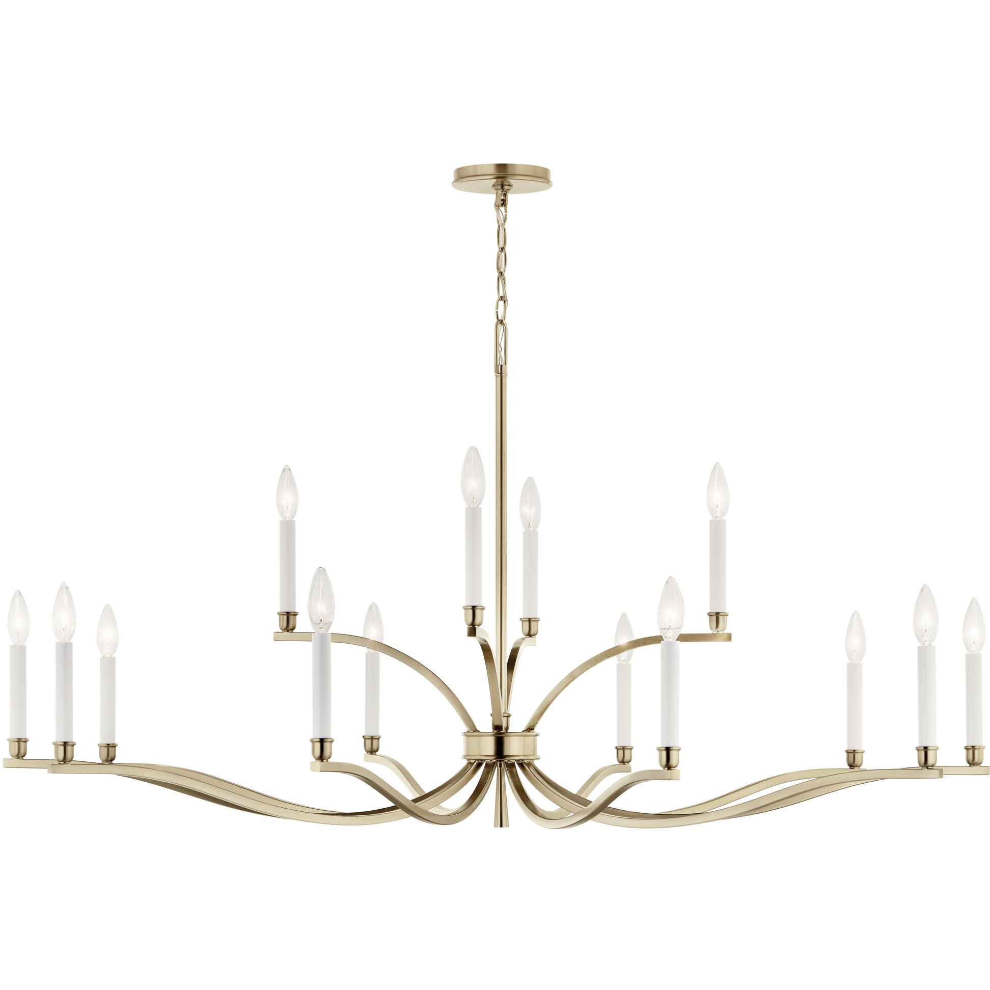 Malene 14 Light Champagne Bronze Chandelier Ceiling Light, 2 Tier Large