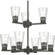 Stamos 9 Light Olde Bronze Chandelier Ceiling Light in Clear