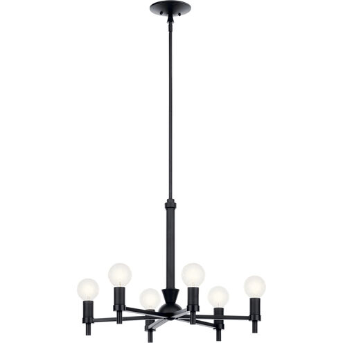 Torvee 6 Light 25 inch Black Chandelier Ceiling Light, Medium