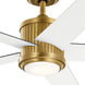 Brahm 56 inch Natural Brass with Walnut Blades Ceiling Fan