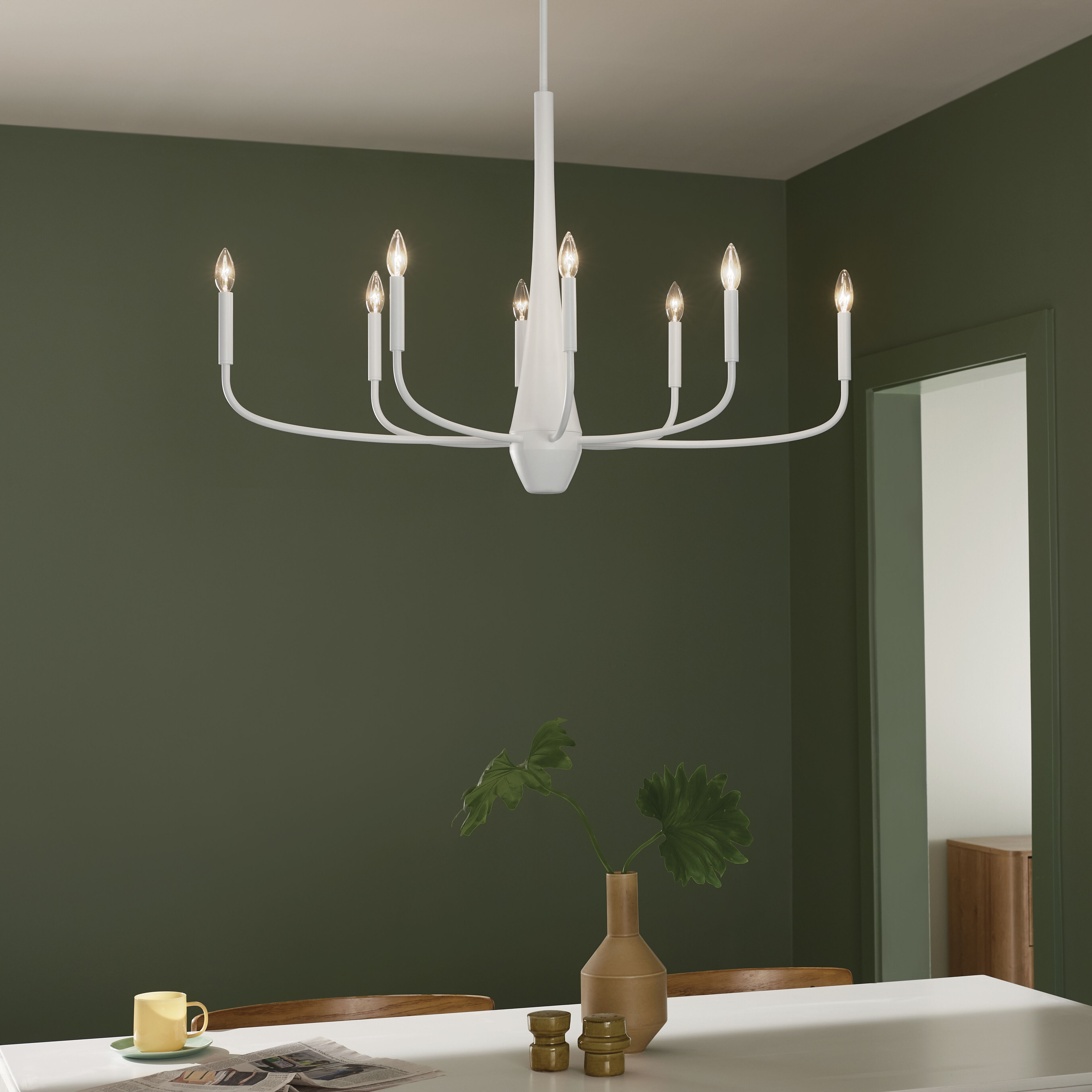 Kichler 52528WH Deela LED 18.5 inch White Oval Chandelier