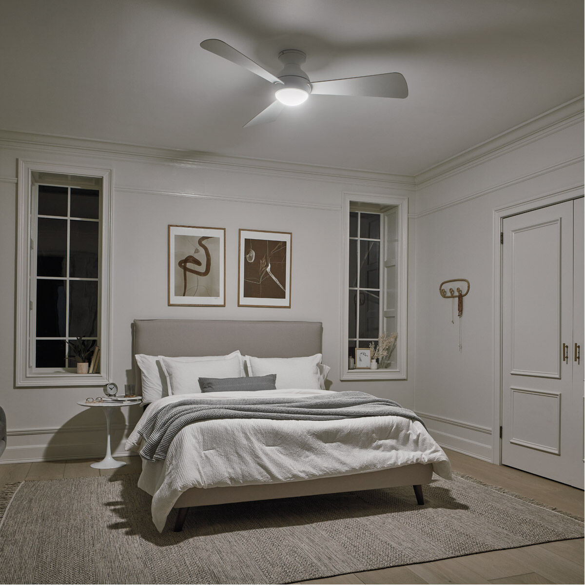 Sola 54 inch Matte White Ceiling Fan