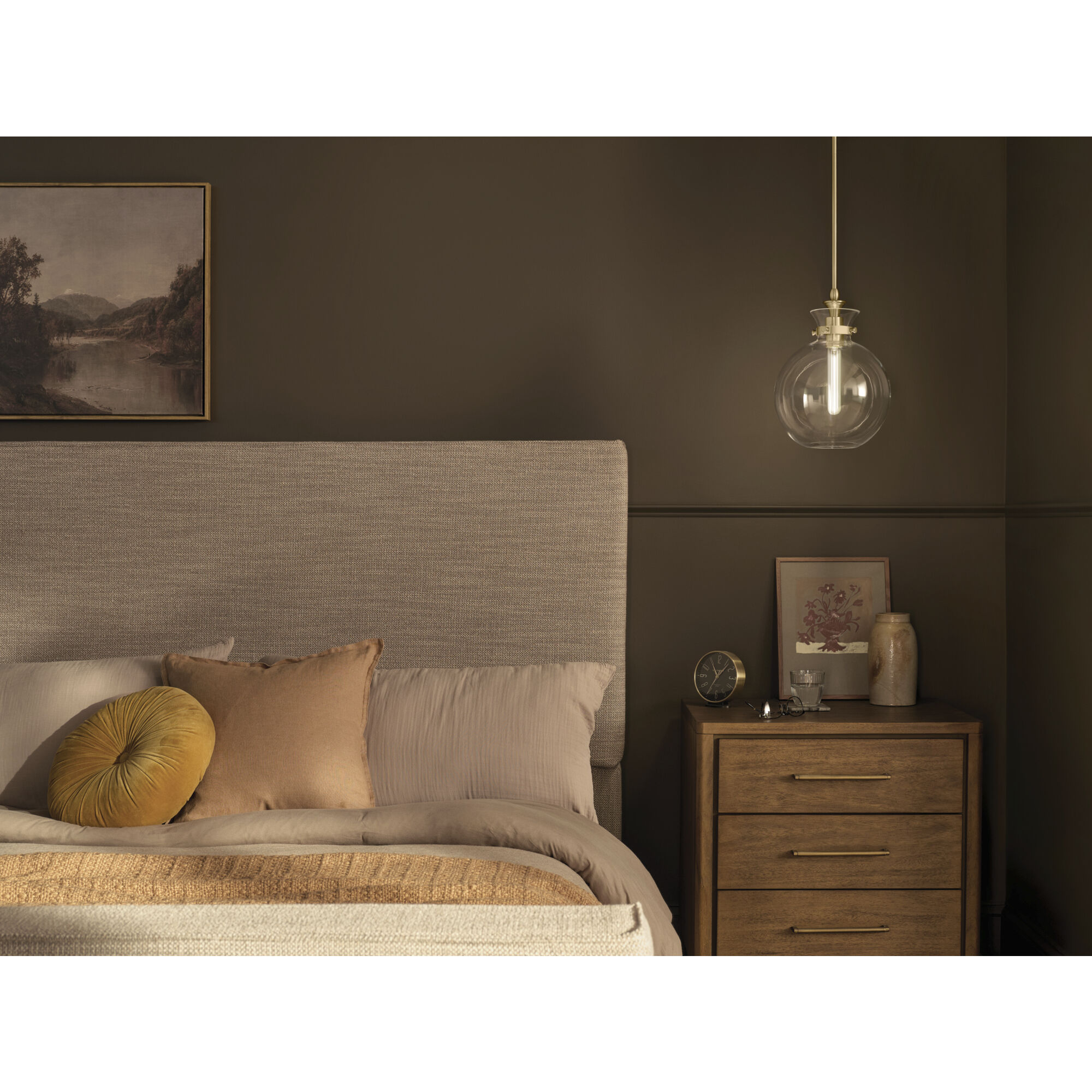 Laria 1 Light Champagne Bronze Pendant Ceiling Light in Clear