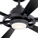 Gentry Lite 52 inch Distressed Black with Walnut Blades Ceiling Fan in Walnut/Satin Black