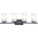Crosby 4 Light 31 inch Black Wall Mt Bath 4 Arm Wall Light
