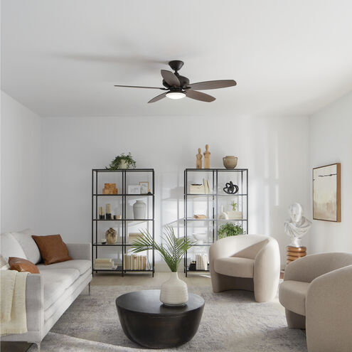 Renew Designer 52 inch Satin Natural Bronze with Walnut Blades Ceiling Fan