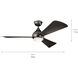 Sola 54 inch Olde Bronze with Brown Blades Ceiling Fan