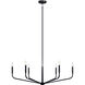 Madden 6 Light Black Chandelier Ceiling Light, 1 Tier Large