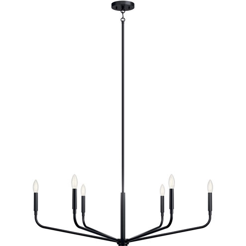 Madden 6 Light Black Chandelier Ceiling Light, 1 Tier Large