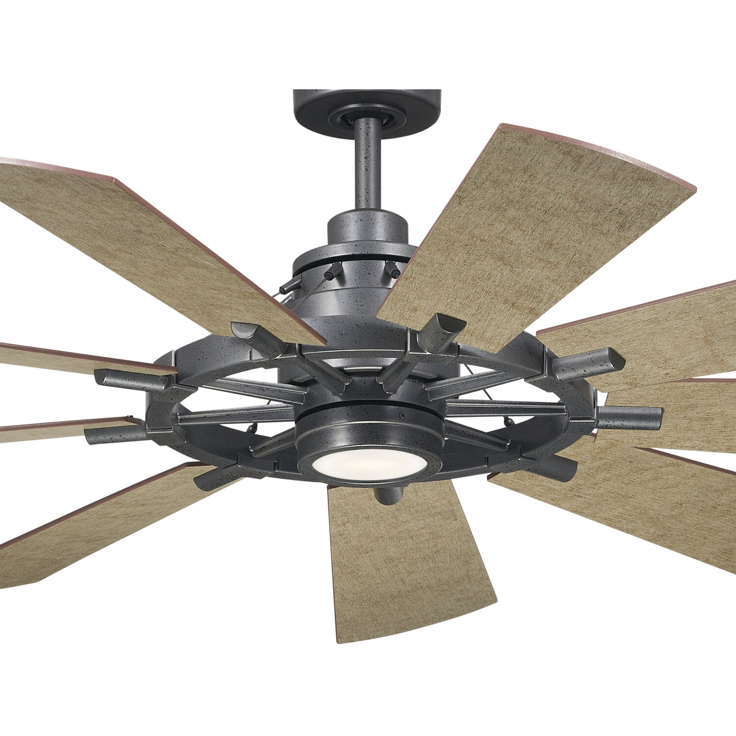 Gentry 60 inch Anvil Iron with Distressed Antique Gray/Walnut Blades Ceiling Fan