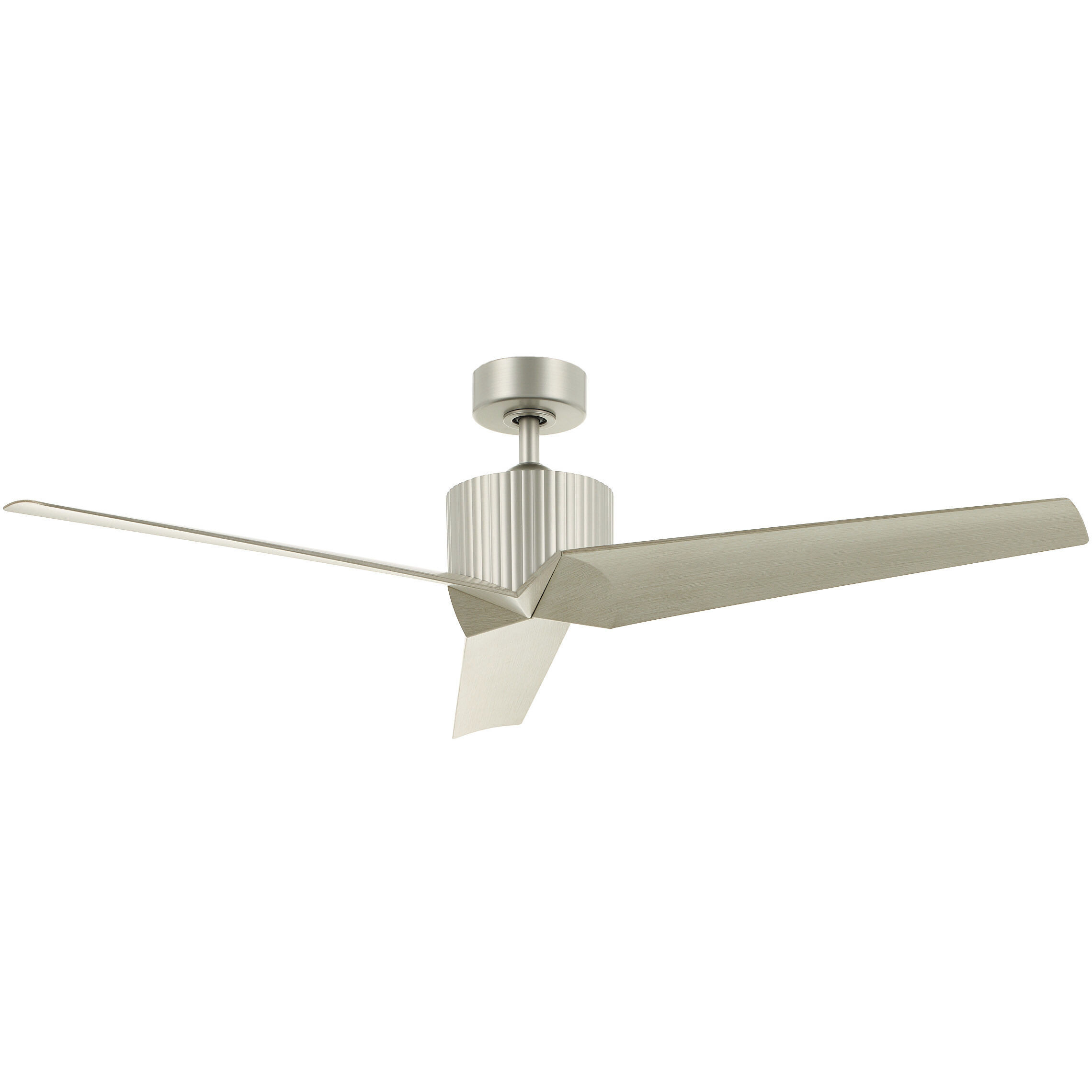 Almere 56 inch Brushed Nickel with Weathered White Walnut Blades Ceiling Fan
