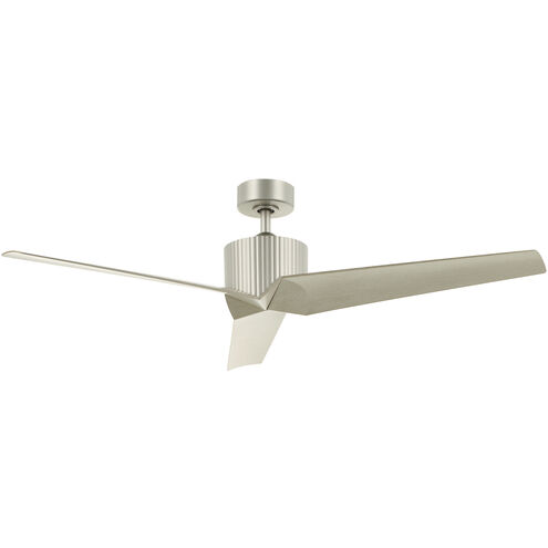 Almere 56 inch Brushed Nickel with Weathered White Walnut Blades Ceiling Fan