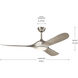 Mylo Weather Plus 60 inch Painted Brushed Nickel with Nickel Blades Ceiling Fan