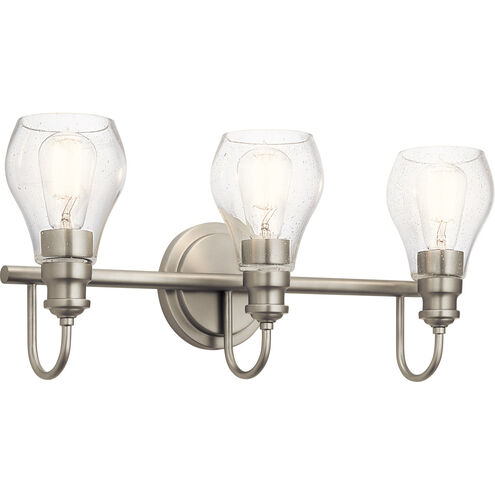 Greenbrier 3 Light 24 inch Brushed Nickel Wall Mt Bath 3 Arm Wall Light