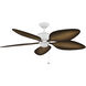 Nani 56 inch Matte White with Ivory with Walnut Blades Ceiling Fan