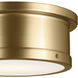 Serca 2 Light 14.25 inch Brushed Natural Brass Flush Mount Ceiling Light
