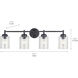 Winslow 4 Light 30 inch Black Wall Mt Bath 4 Arm Wall Light