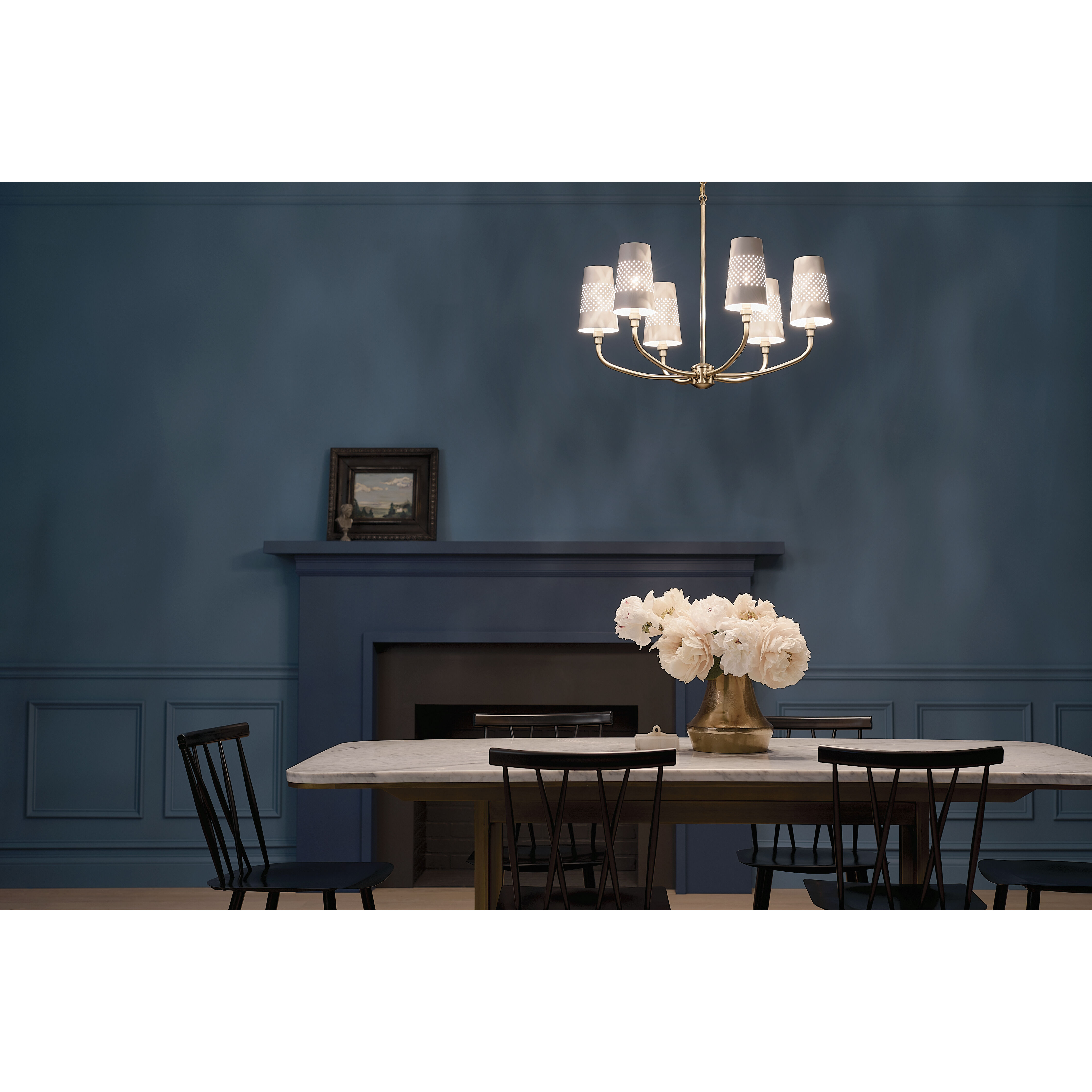 Adeena 6 Light 26.75 inch Brushed Natural Brass Chandelier Ceiling Light