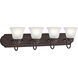 Independence 4 Light 30 inch Tannery Bronze Wall Mt Bath 4 Arm Wall Light