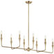 Alvaro 8 Light 11.5 inch Champagne Bronze Chandelier Linear Ceiling Light, Double