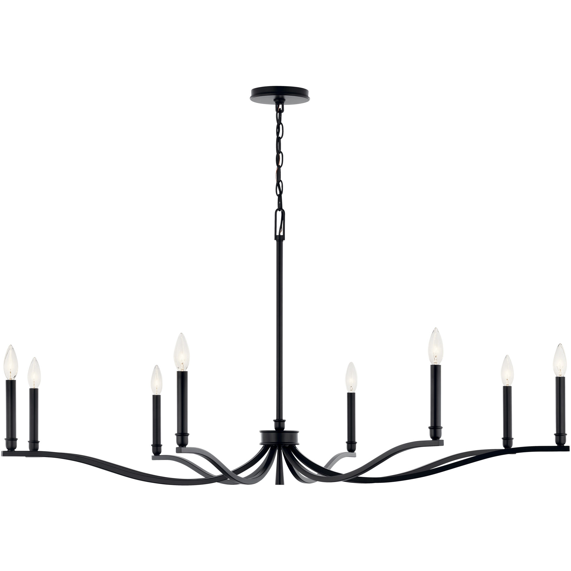 Malene 8 Light Black Chandelier Ceiling Light, 1 Tier Large