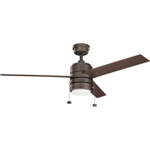 Arkwet 52 inch Weathered Copper Powder Coat with Brown Blades Ceiling Fan