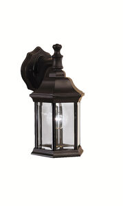 Chesapeake 1 Light 12 inch Black Outdoor Wall in Clear Beveled Glass, Small