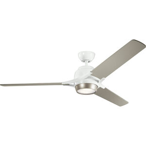 Zeus 60 inch White with Silver Blades Ceiling Fan