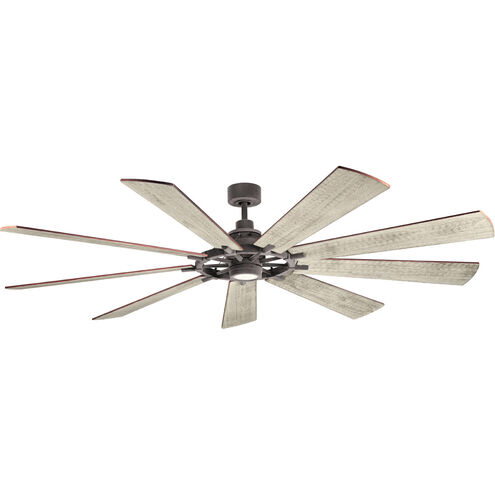 Gentry Xl 85 inch Weathered Zinc with Wthrd Wh Wn Blades Ceiling Fan in Etched Cased Opal