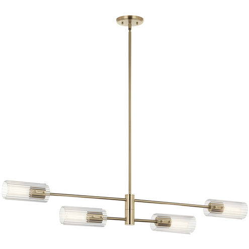 Velestino 4 Light 5.25 inch Champagne Bronze Chandelier Linear Ceiling Light