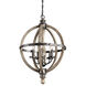 Evan 5 Light 20 inch Distressed Antique Gray Chandelier 1 Tier Small Ceiling Light, 1 Tier Small